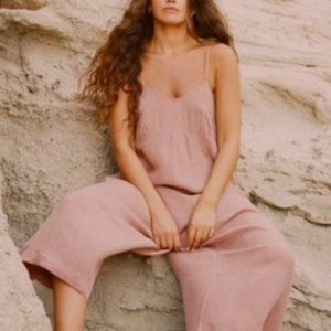 Ozma of California Ingrid Light Pink Cupro Jumpsuit